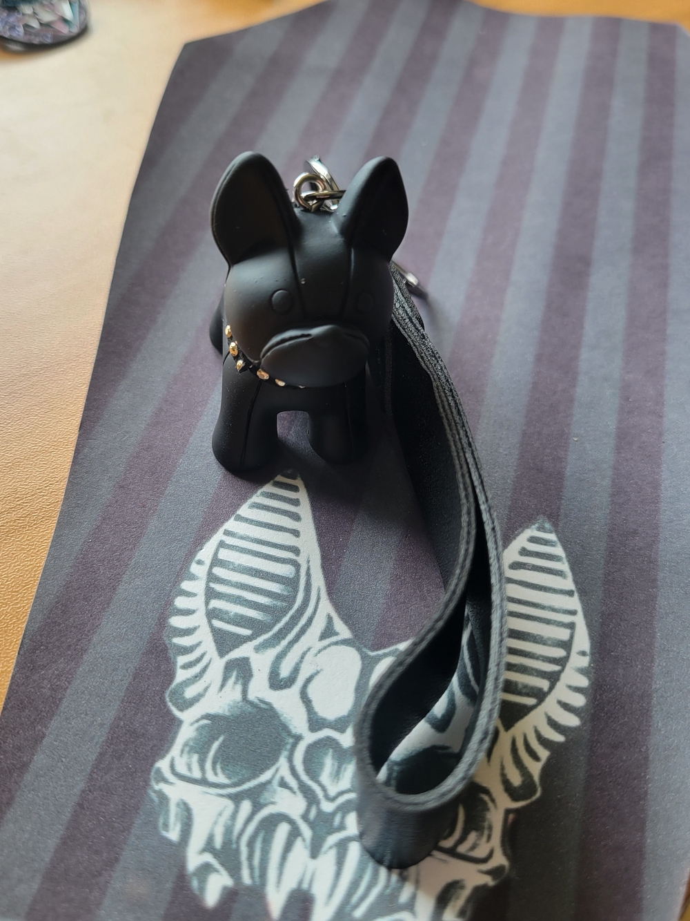 💀NEW💀Black French Bulldog Keychain Wristlet